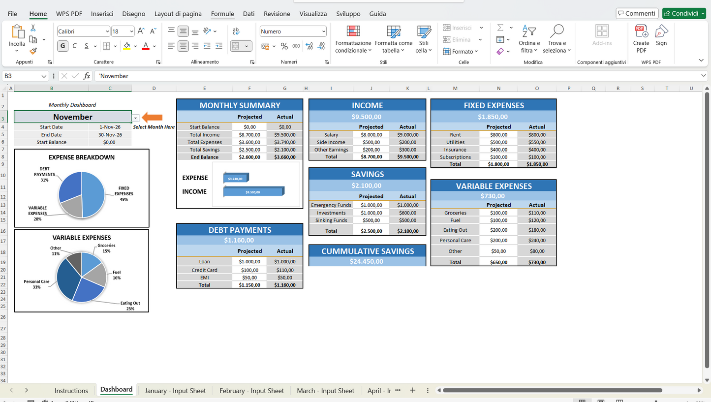 Financial Planner 12 Month