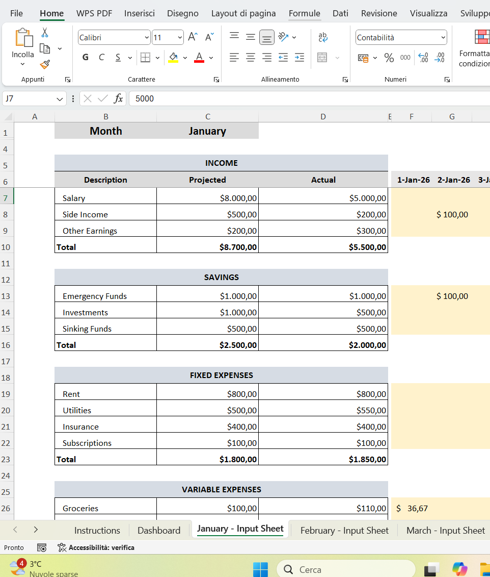 Financial Planner 12 Month